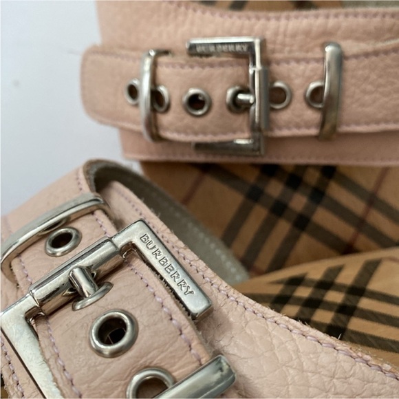 BURBERRY Burberry Shoes Wood and Leather Sandals Clogs size 8 - Picture 6 of 15